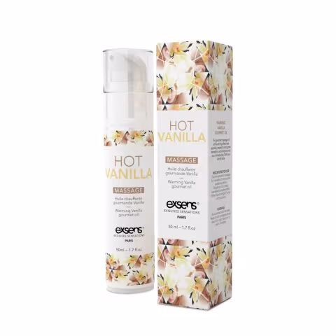 Масажна олія EXSENS Hot Vanilla 50мл розігрівальна, без цукру, без парабенів, їстівна