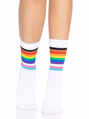 Шкарпетки жіночі в смужку Leg Avenue Pride crew socks Rainbow, 37–43 розмір