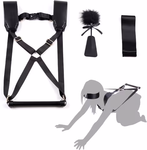 БДСМ-набір LOCKINK YEAHWOW Black Doggy Style Saddle set