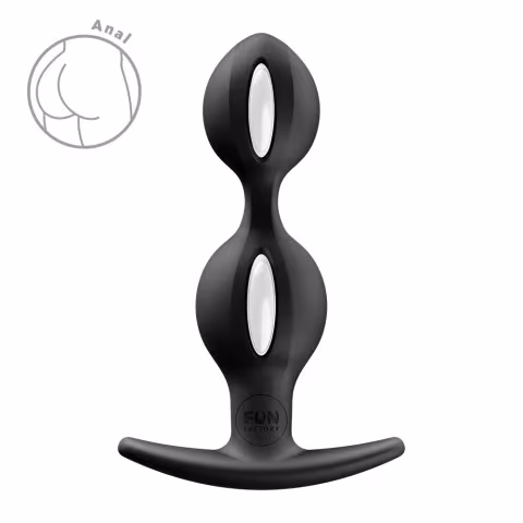 Анальні кульки Fun Factory B BALLS DUO Black, ефект вібрації, діаметр 3,2 та 3,6 см
