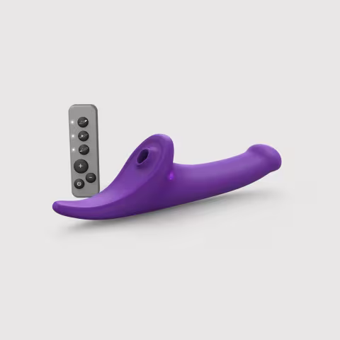 Вібронасадка для страпону з вакуумною стимуляцією Strap-On-Me Multi Orgasm Dildo S Purple