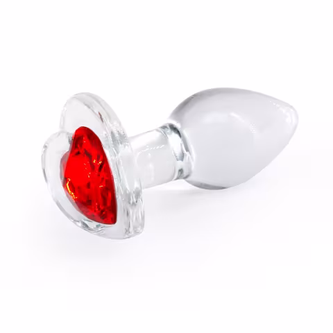 Скляна анальна пробка NS Novelties Crystal - Desires - Red Heart - Small