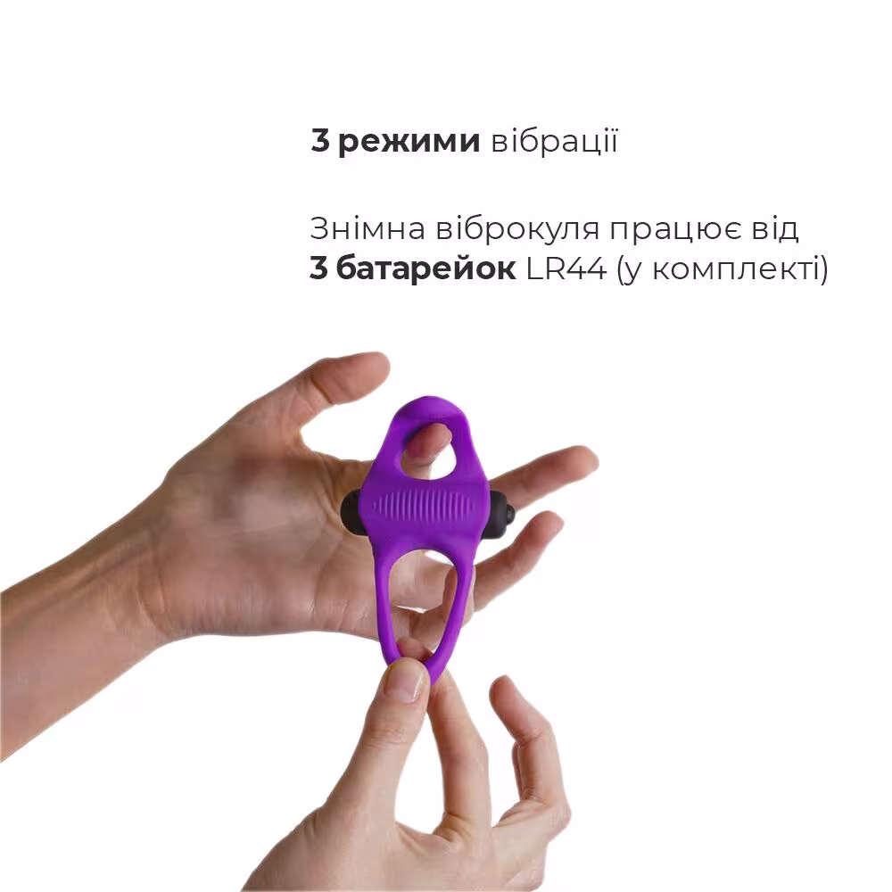 Ерекційне віброкільце Adrien Lastic Lingus MAX Violet з язичком для стимуляції клітора — фото 3