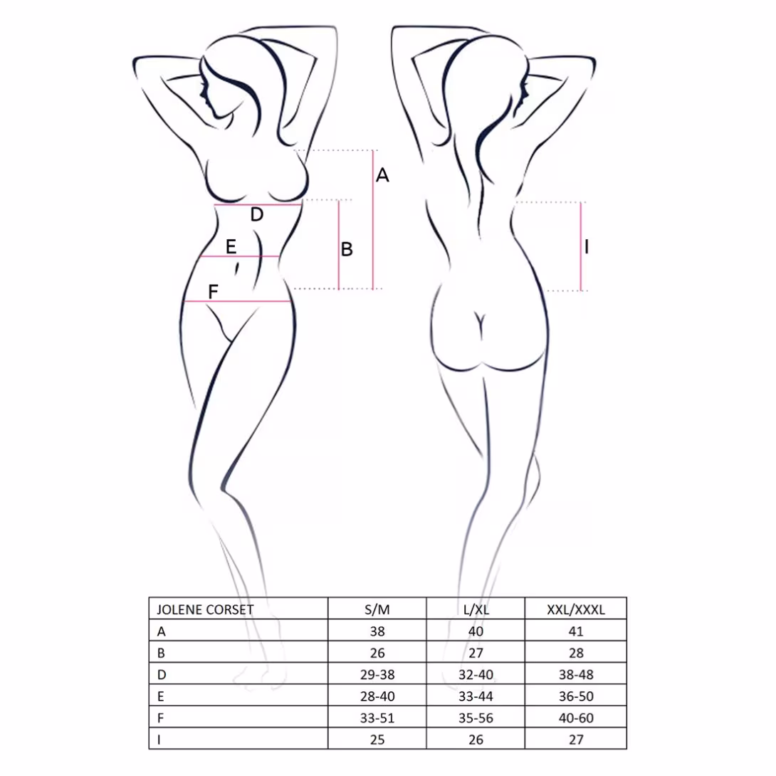 Корсет з пажами Passion JOLENE CORSET XXL/XXXL, black, трусики, напіввідкриті груди, напівпрозорий — фото 5