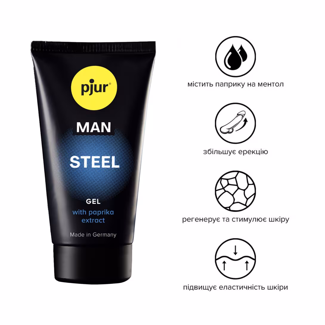 Гель-стимулятор для пеніса pjur MAN Steel Gel 50 мл, з екстрактом паприки та ментолом — фото 2