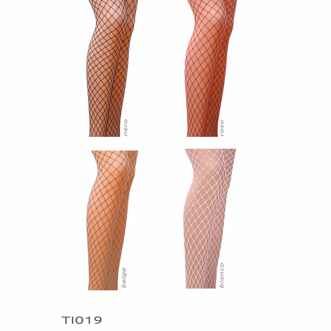 Колготки в сіточку без виділених трусиків Passion TI019 типу Кабаретка 1/2 (fishnet), nero — фото 3