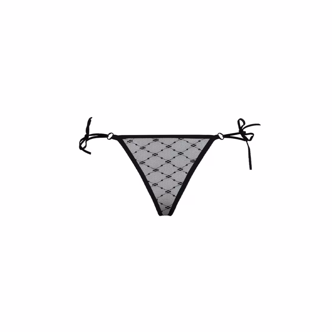 Трусики на зав'язочках з боків Passion Exclusive ZITA THONG L/XL, black — фото 6