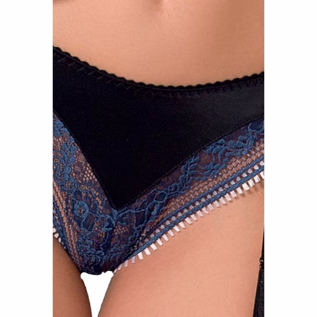 Комплект білизни Passion Exclusive GISELE SET S/M, black, ліф, трусики з пажами — фото 5
