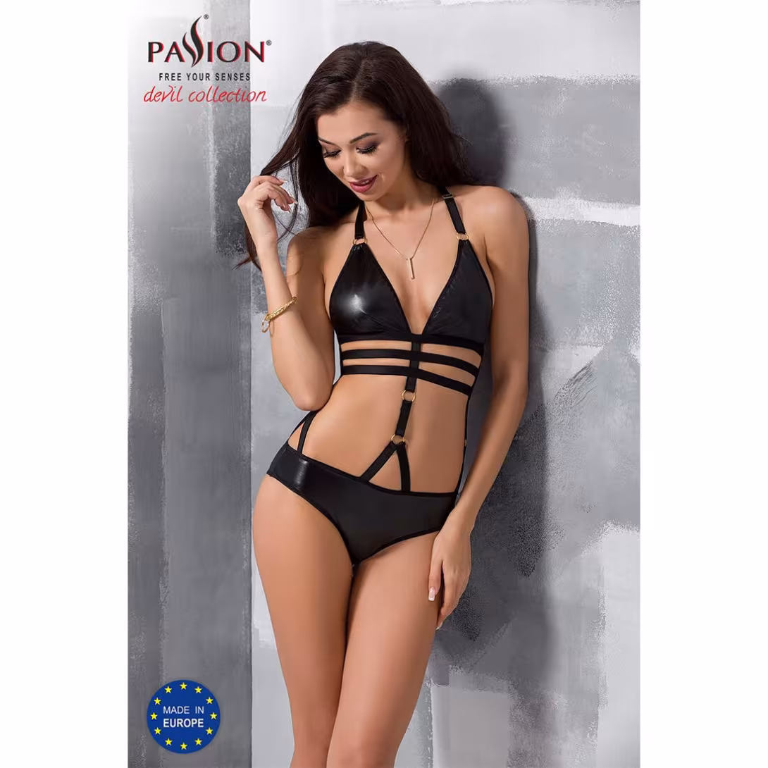 Боді монокіні під латекс Passion Exclusive LAMIS BODY XXL/XXXL, black — фото 3