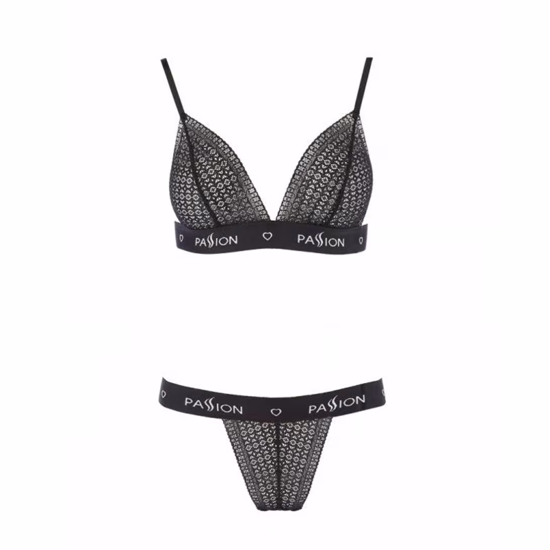 Комплект білизни Passion Exclusive GLAMISS SET XXL/XXXL, black — фото 3