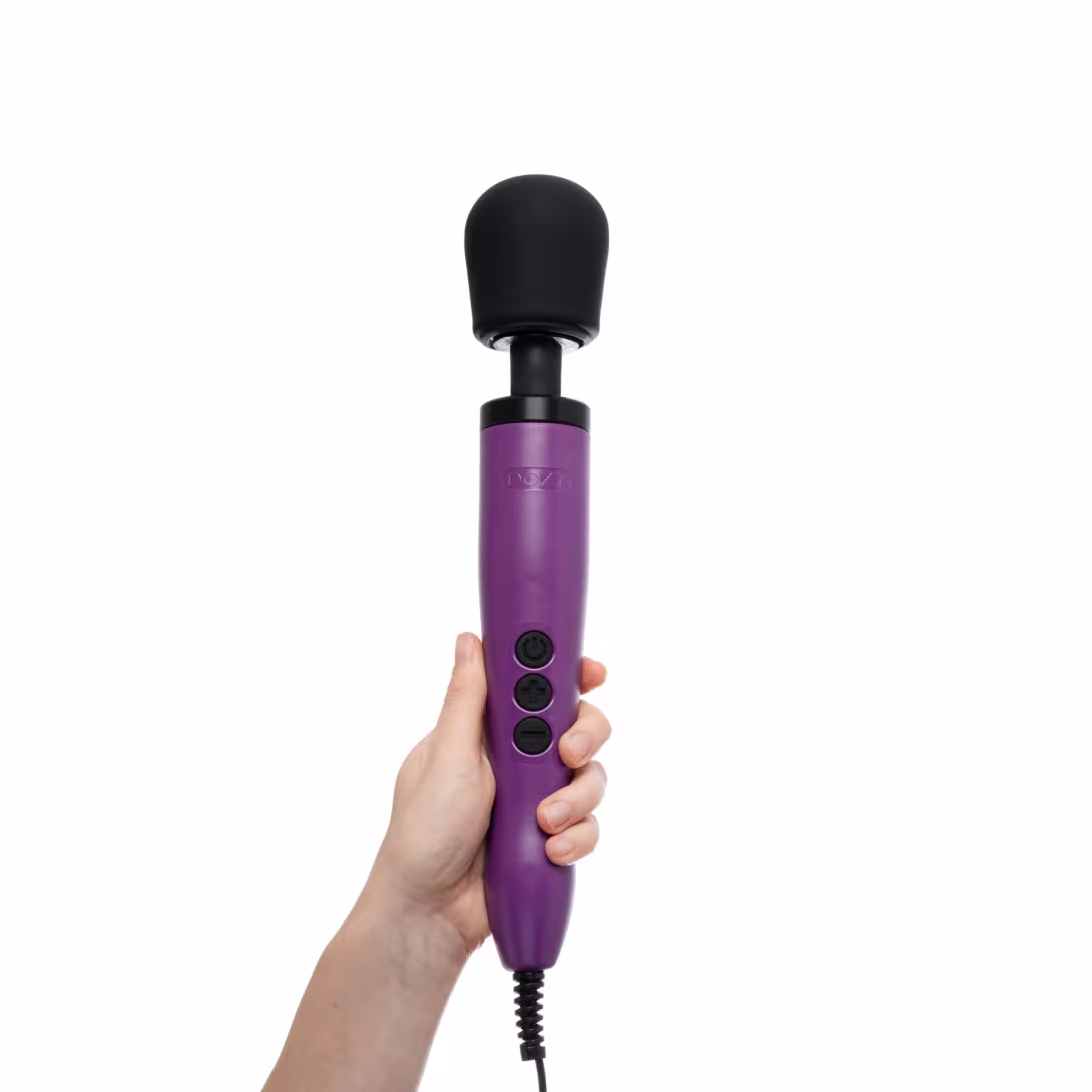 Вібромасажер DOXY Original Purple, дуже потужний, живлення 220В, пульсівні вібрації — фото 5
