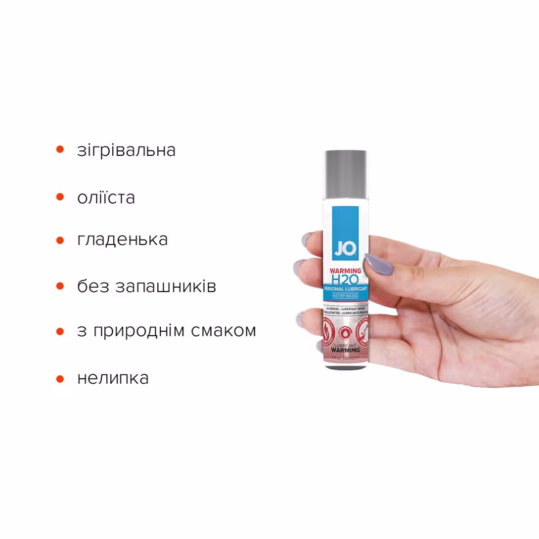 Зігрівальна змазка на водній основі JO H2O WARMING (30 мл) з екстрактом перцевої м’яти — фото 2