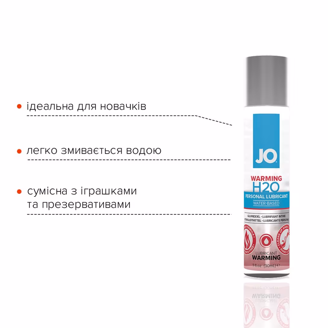 Зігрівальна змазка на водній основі JO H2O WARMING (30 мл) з екстрактом перцевої м’яти — фото 3