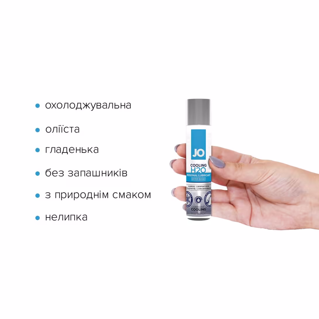 Охолоджувальна змазка на водній основі JO H2O COOLING (30 мл) з ментолом, рослинний гліцерин — фото 2
