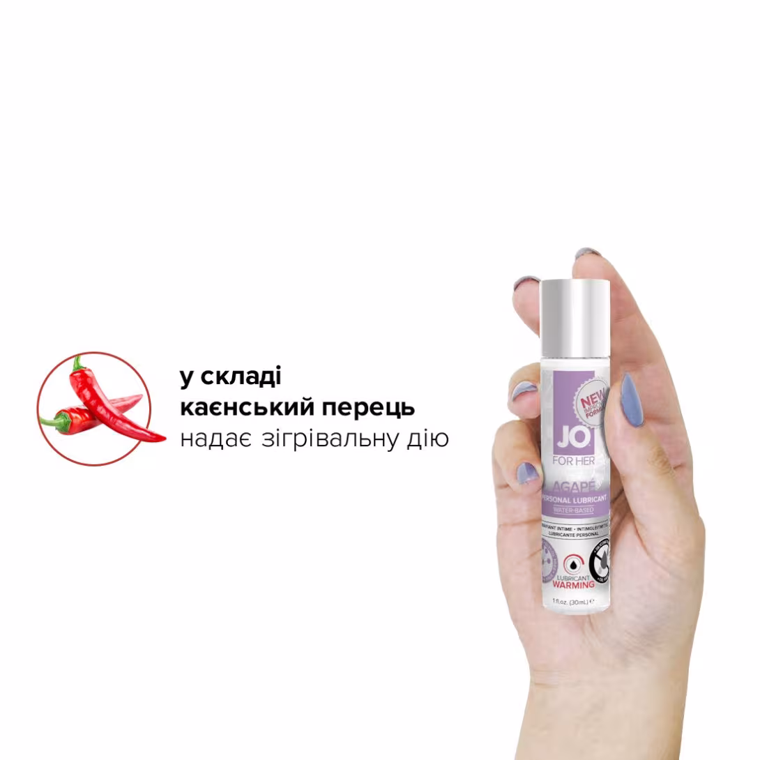 Розігрівальна змазка JO AGAPE — WARMING (30 мл) без гліцерину, гліколю та парабенів — фото 4