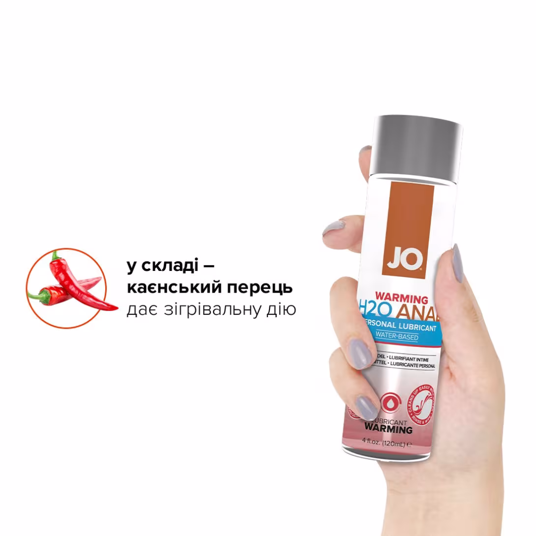 Анальна змазка JO ANAL H2O — WARMING (120 мл), розігрівальна, на водній основі — фото 4
