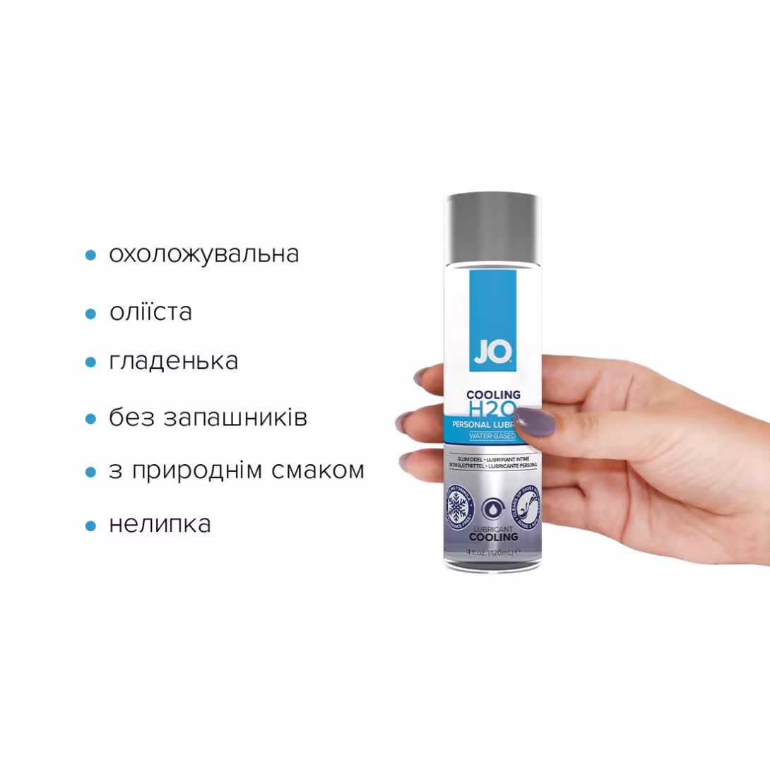 Охолоджувальна змазка на водній основі JO H2O COOLING (120 мл) з ментолом, рослинний гліцерин — фото 2
