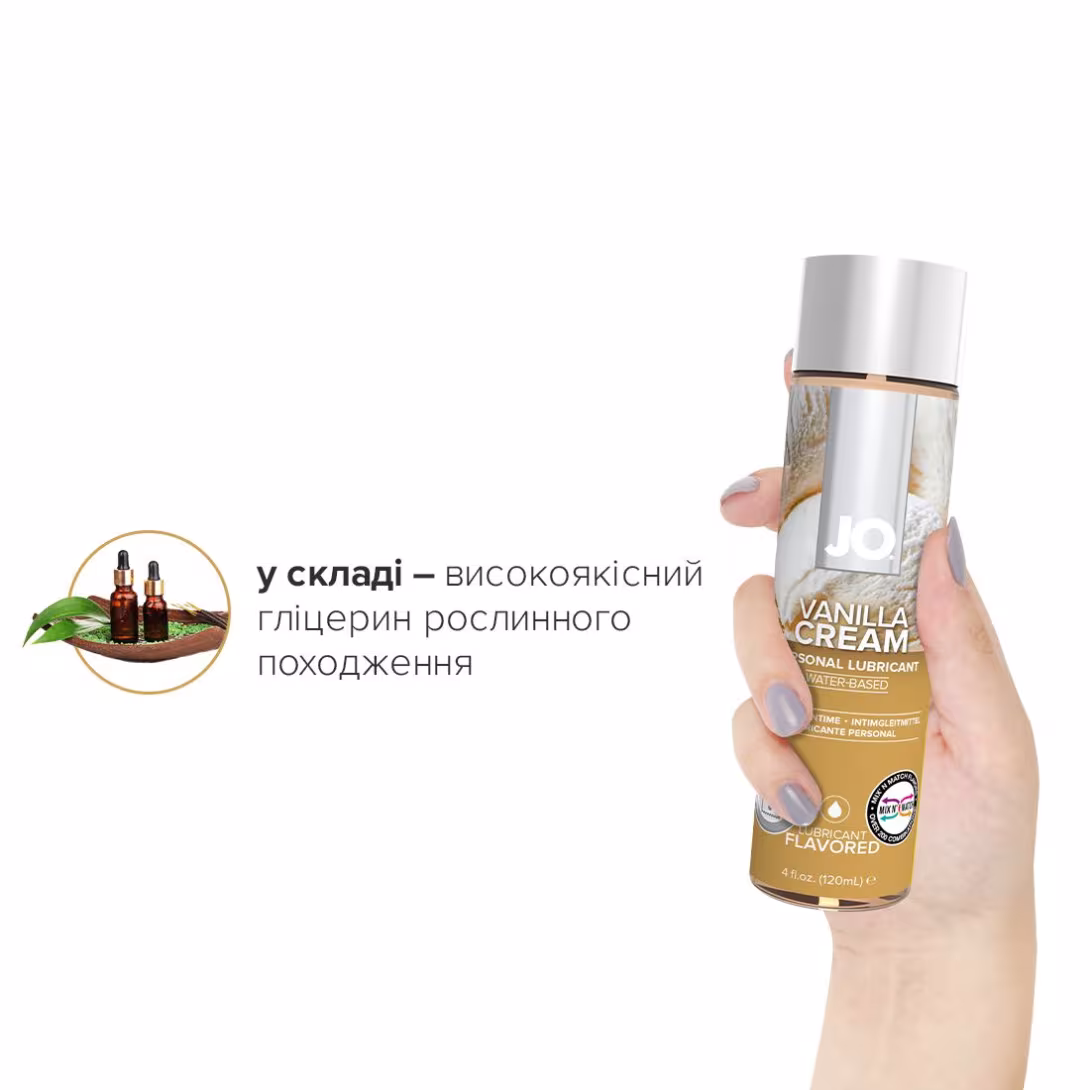 Змазка на водній основі JO H2O — Vanilla Cream (120 мл) без цукру, рослинний гліцерин — фото 4