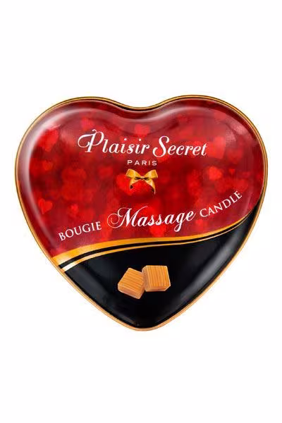 Масажна свічка-серце Plaisirs Secrets Caramel (35 мл) — фото 2