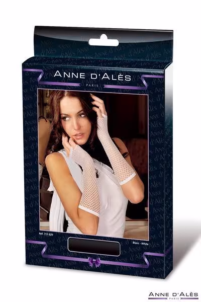 Мітенки сітка Anne De Ales White — фото 2
