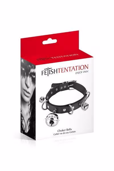 Нашийник c дзвіночками Fetish Tentation Choker Bells, екошкіра — фото 2