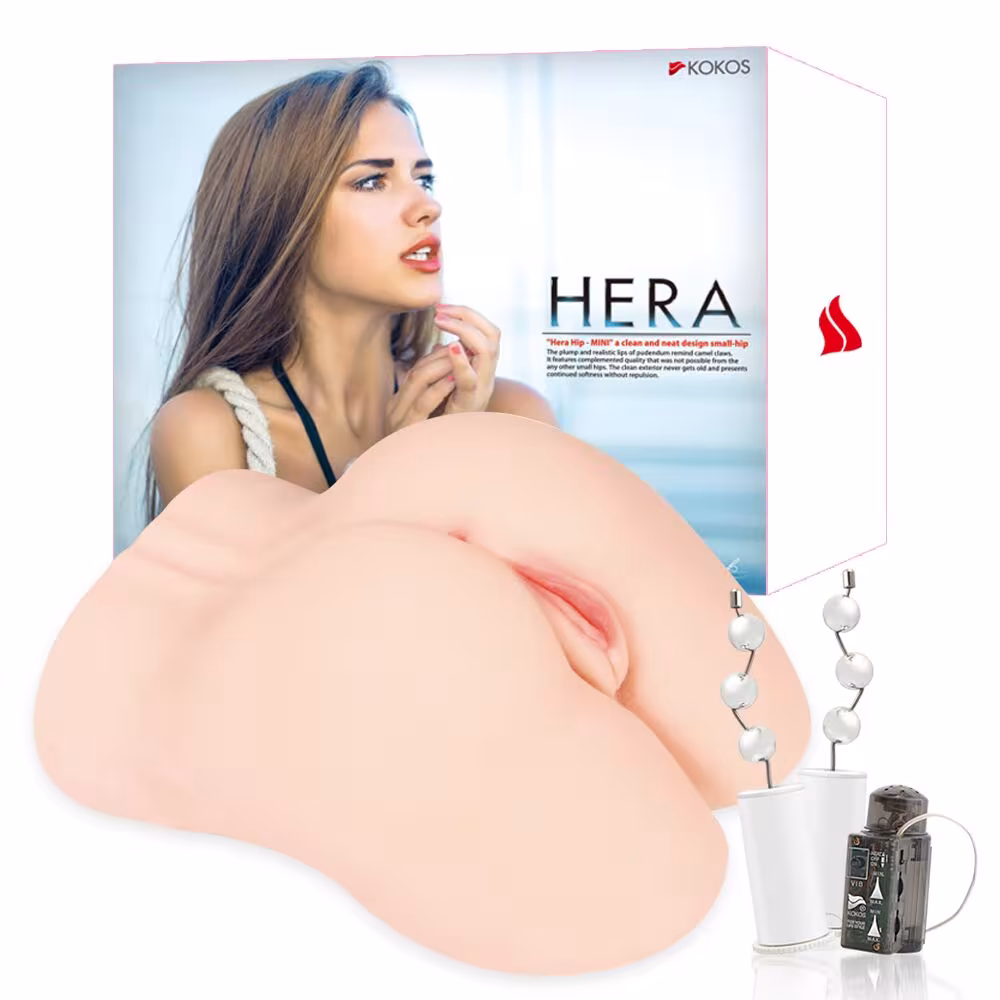 Мастурбатор Kokos Hera Hip Real 2WayPlus з функцією масажу та вібрацією — фото 7