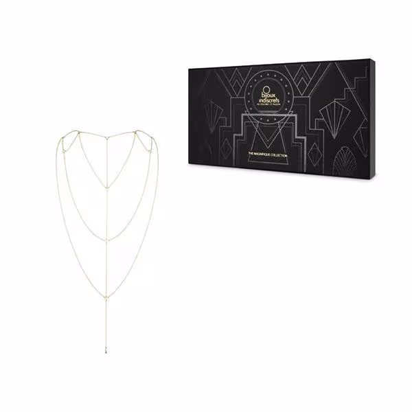 Ланцюжок для спини Bijoux Indiscrets Magnifique Back and Cleavage Chain - Gold, прикраса для тіла — фото 4