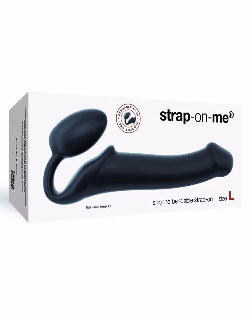 Безремінний страпон Strap-On-Me Black XL, повністю регульований, діаметр 4,5 см — фото 3