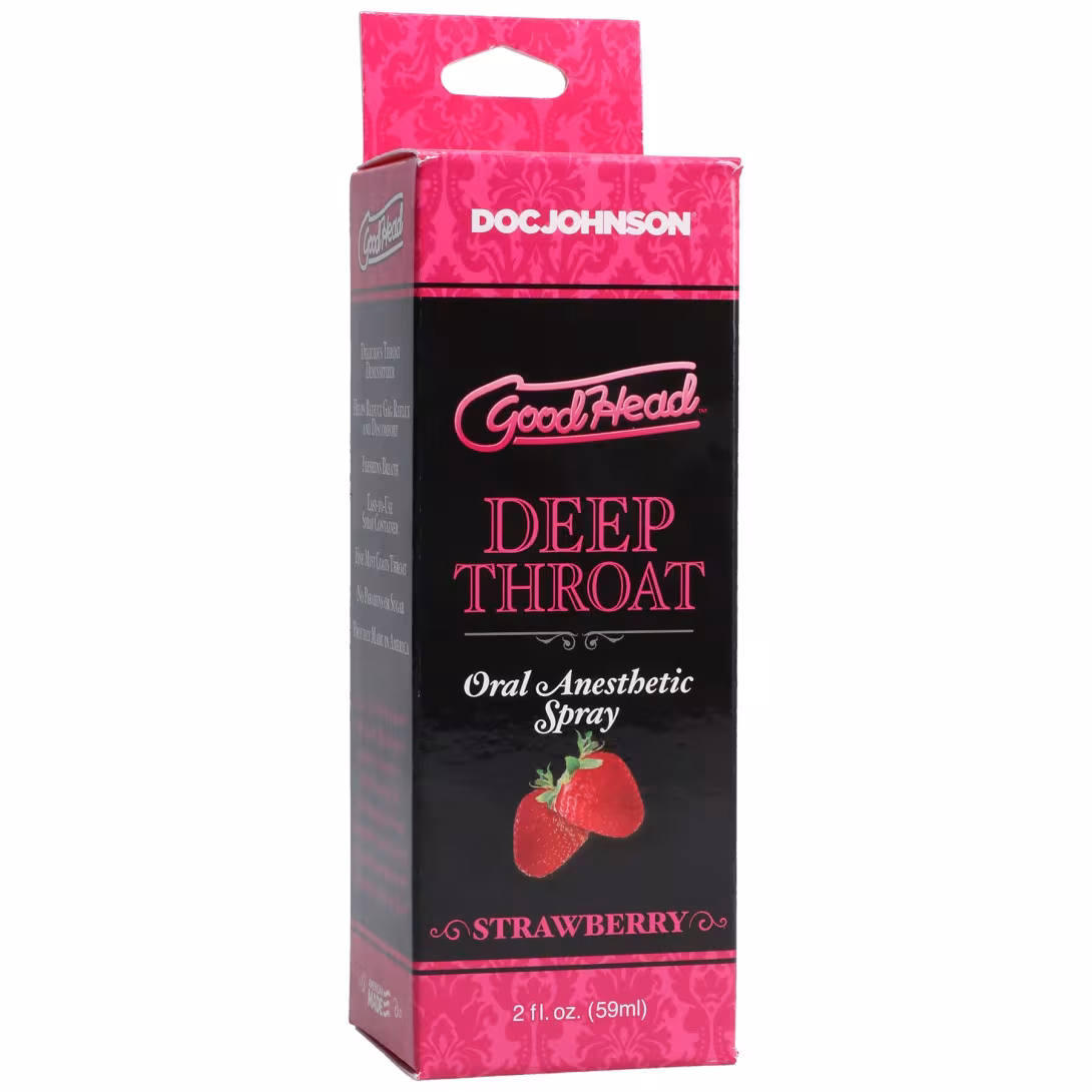 Спрей для мінету Doc Johnson GoodHead DeepThroat Spray - Sweet Strawberry 59 мл для глибокого мінету — фото 3