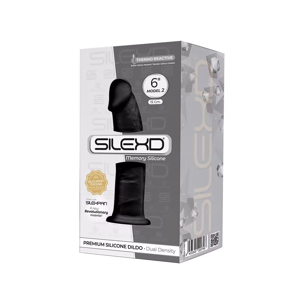 Фалоімітатор SilexD Robby Black (MODEL 2 size 6in), двошаровий, силікон + Silexpan, діаметр 3,5см — фото 2