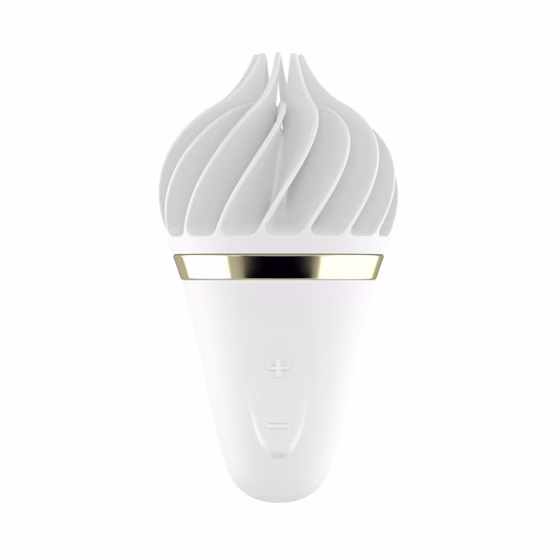 Мороженка-спінатор Satisfyer Lay-On - Sweet Treat White/Gold, 10 режимів роботи, водонепроникний