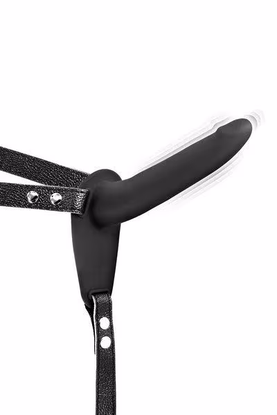 Страпон з вібрацією Fetish Tentation Vibrating Strap-On with Dildo Black (м'ята паковання!!!)