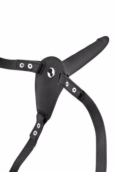 Страпон з вібрацією Fetish Tentation Vibrating Strap-On with Dildo Black (м'ята паковання!!!) — фото 3