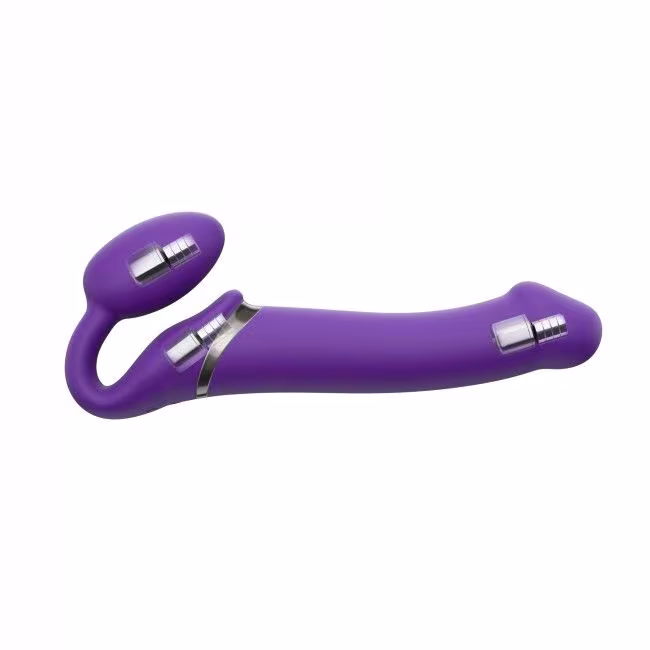 Безремінний страпон з вібрацією Strap-On-Me Vibrating Violet L, діам. 4,2 см, пульт ДК, регульований — фото 4
