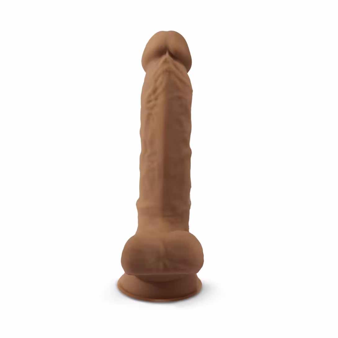Фалоімітатор SilexD Johnny Caramel (MODEL 1 size 7in), двошаровий, силікон + Silexpan, діаметр 3,8см — фото 3