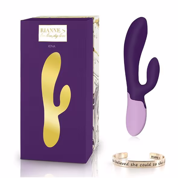 Вібратор-кролик Rianne S: Xena Purple/Lilac, 10 режимів, медичний силікон, подарункове паковання — фото 6
