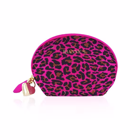 Мінівібромасажер Rianne S: Lovely Leopard Pink, 10 режимів роботи, косметичка-чохол, мед.силікон — фото 3