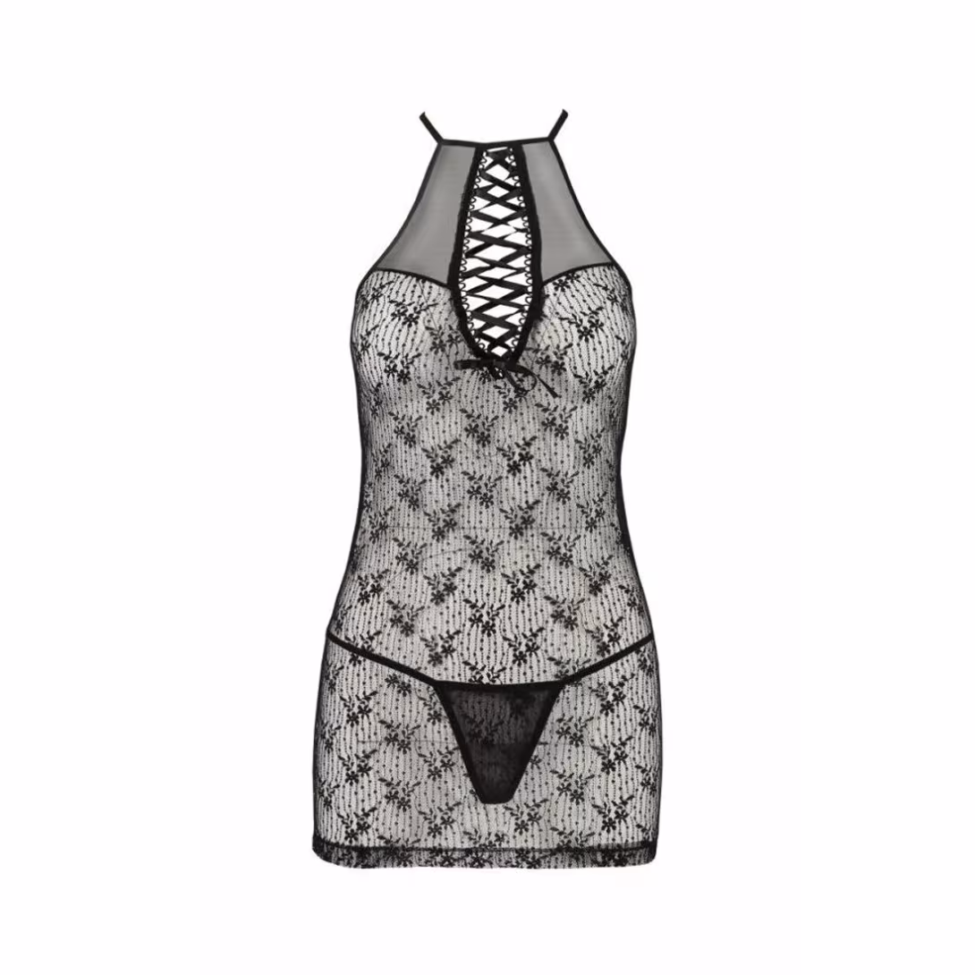 Напівпрозора сорочка Passion AZALIA CHEMISE L/XL, black — фото 5