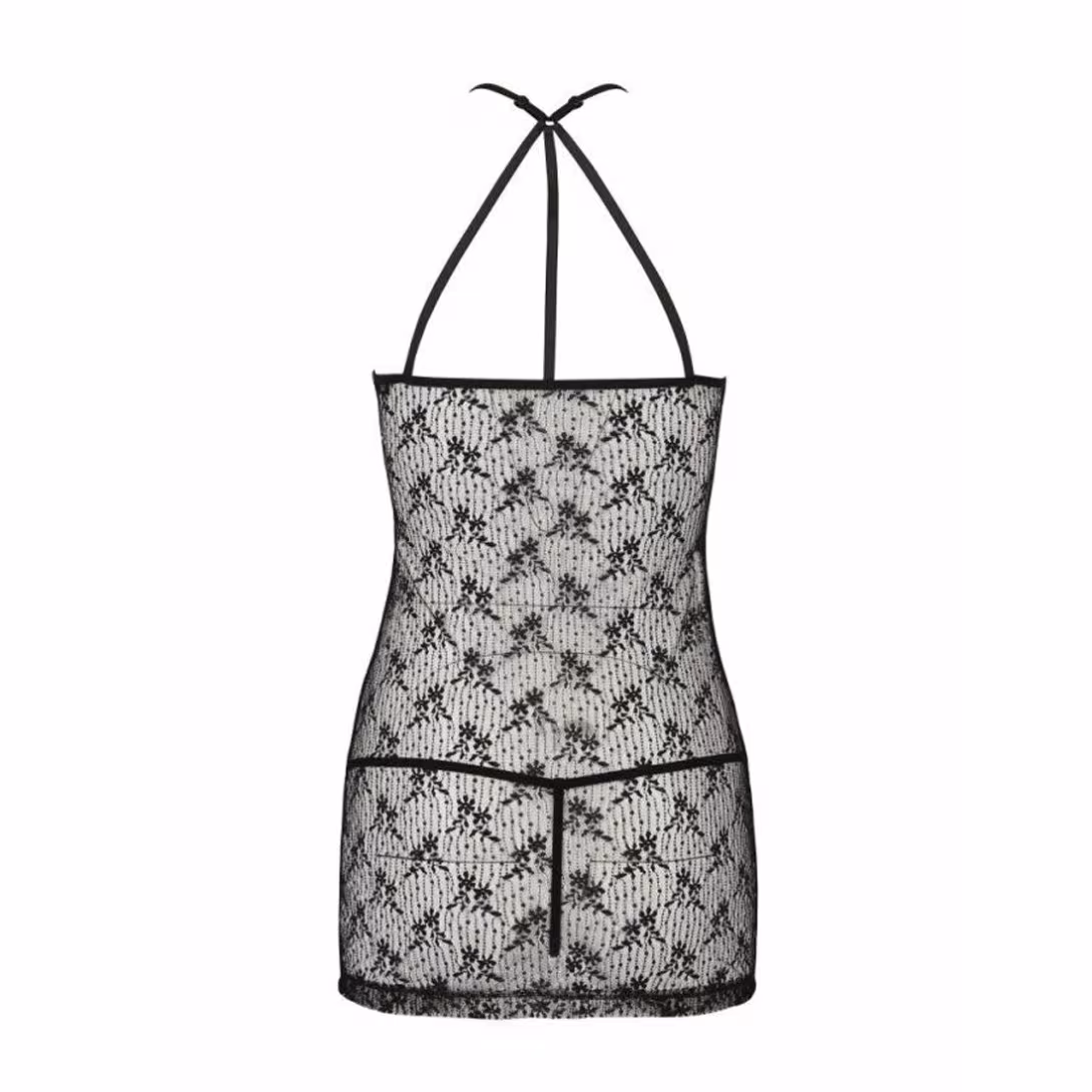 Напівпрозора сорочка Passion AZALIA CHEMISE S/M, black — фото 6