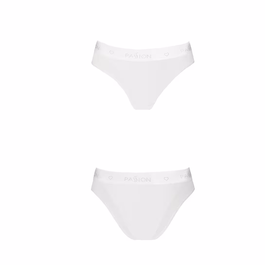 Трусики з прозорою вставкою Passion PS002 PANTIES L, white — фото 4