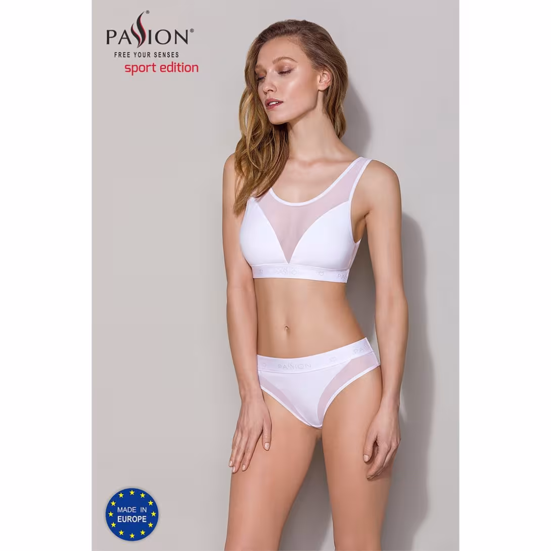Топ з прозорою вставкою Passion PS002 TOP M, white — фото 3