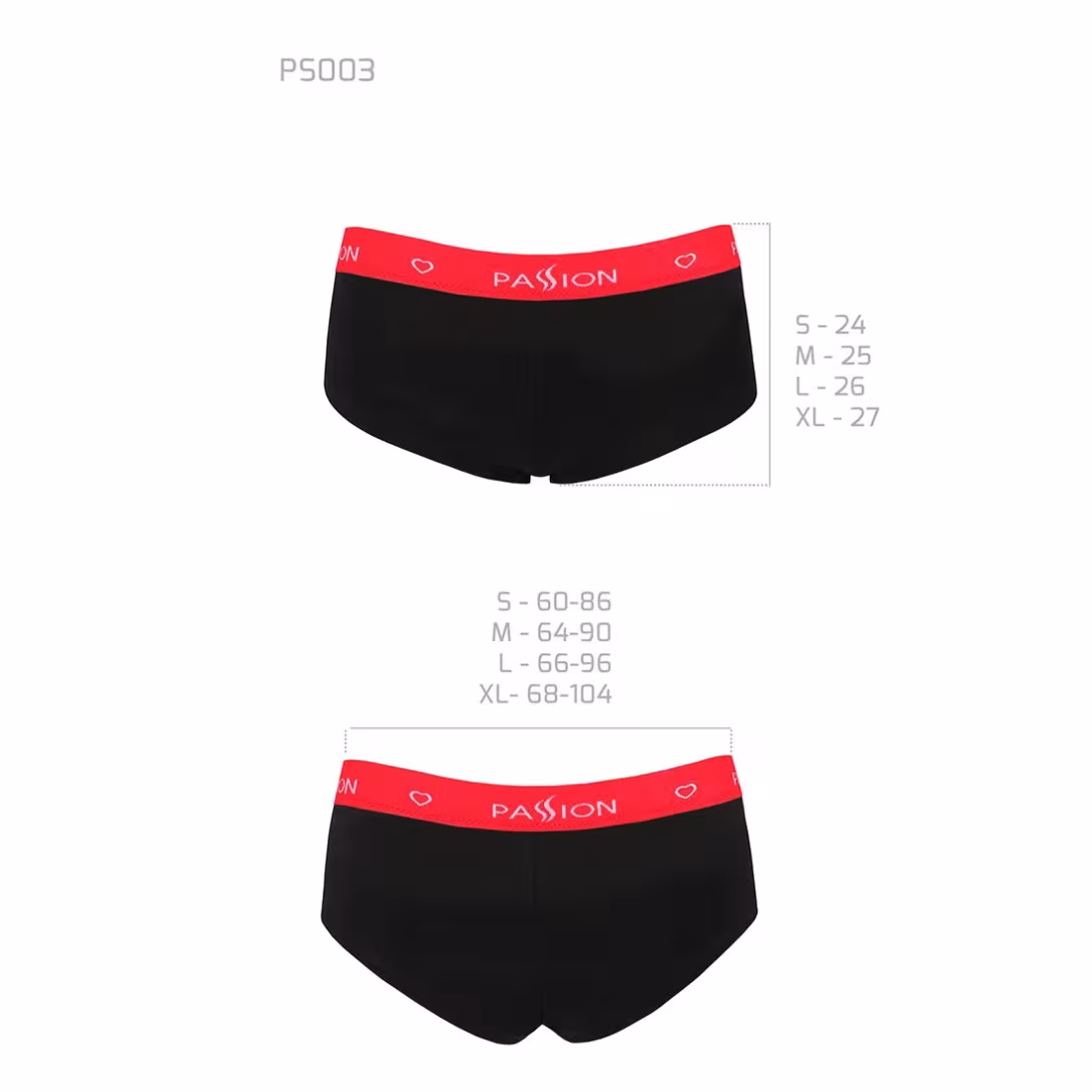 Трусики-шортики Passion PS003 PANTIES M, black — фото 6