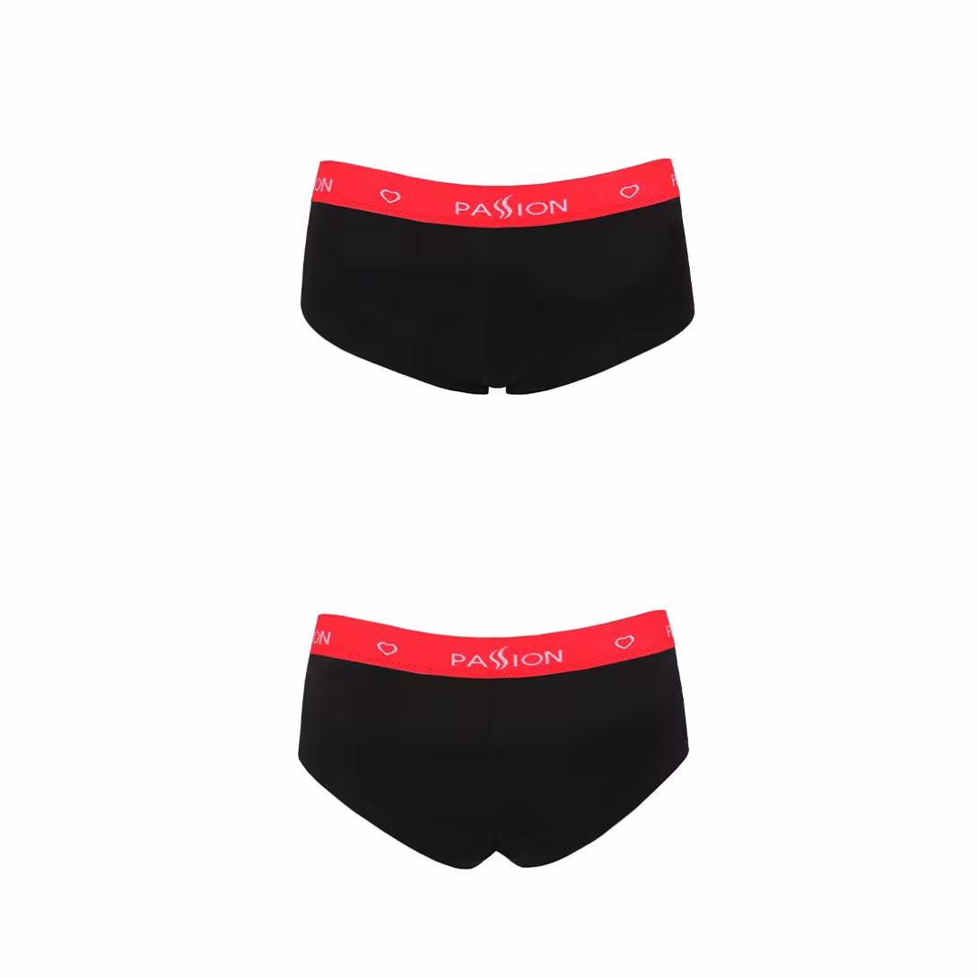 Трусики-шортики Passion PS003 PANTIES XL, black — фото 5
