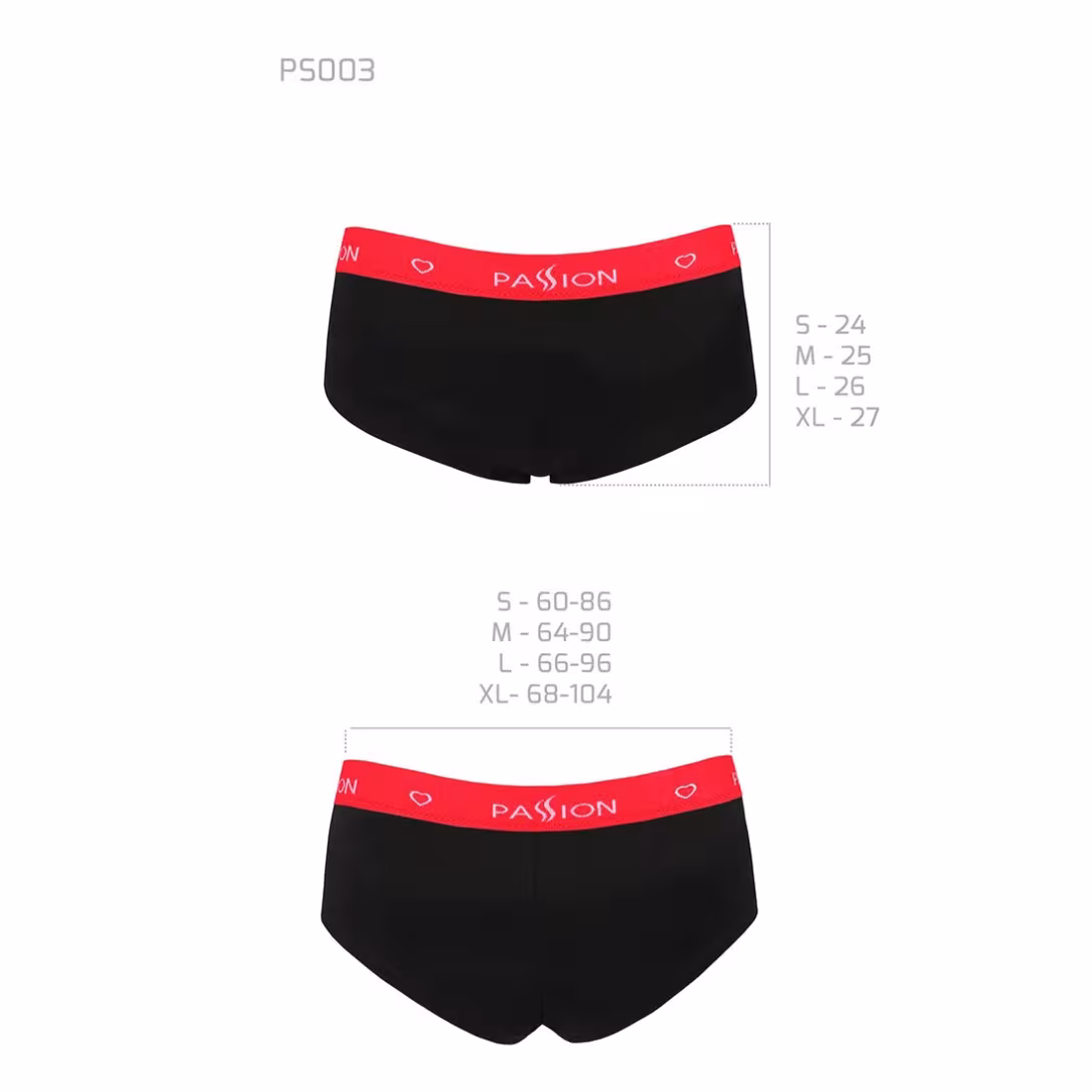 Трусики-шортики Passion PS003 PANTIES XL, black — фото 6