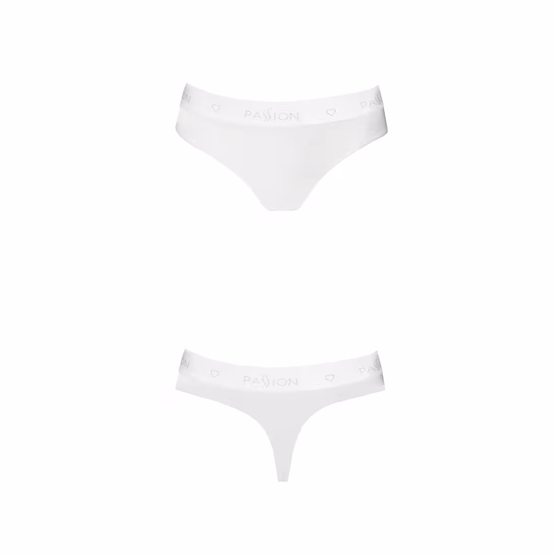 Трусики-бразиліана з бавовни Passion PS005 PANTIES L, white — фото 5