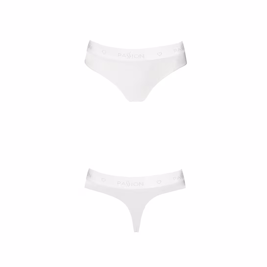 Трусики-бразиліана з бавовни Passion PS005 PANTIES XL, white — фото 5