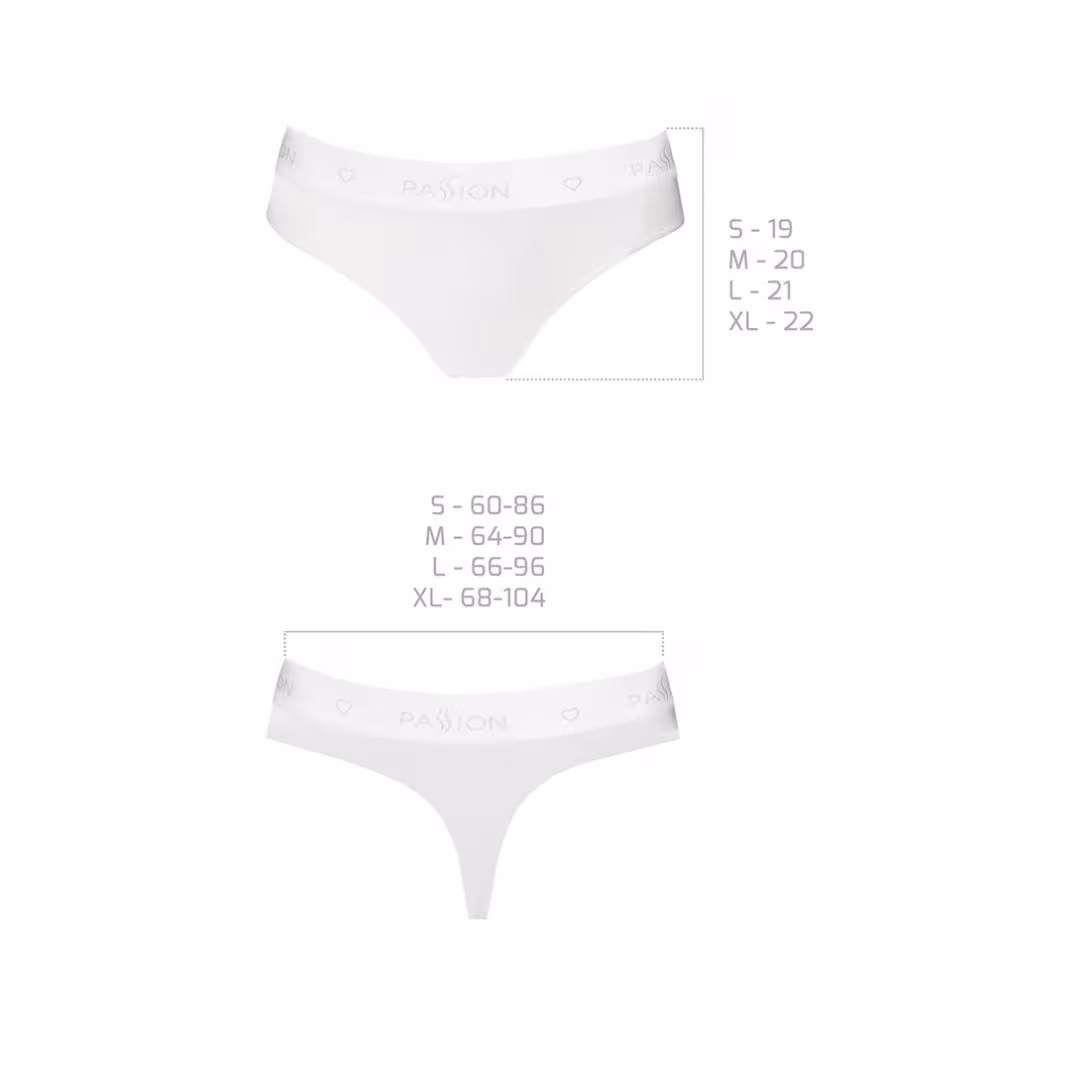 Трусики-бразиліана з бавовни Passion PS005 PANTIES XL, white — фото 6