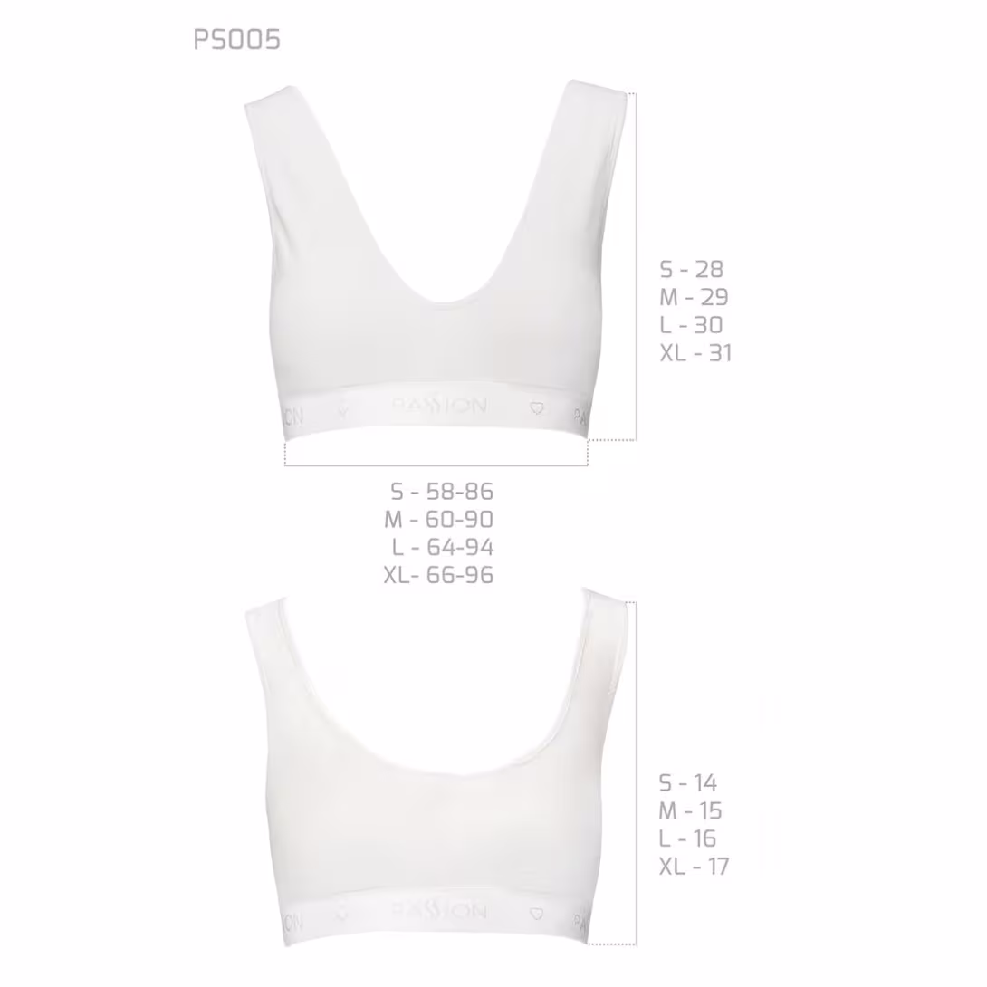 Спортивний топ з еластичної бавовни Passion PS005 TOP M, white — фото 6