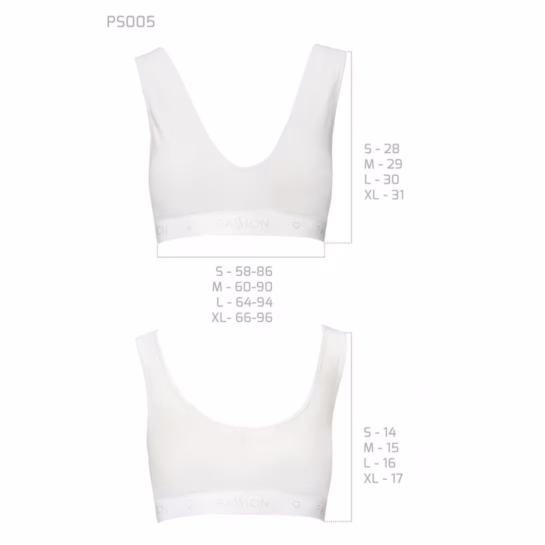 Спортивний топ з еластичної бавовни Passion PS005 TOP XL, white — фото 6