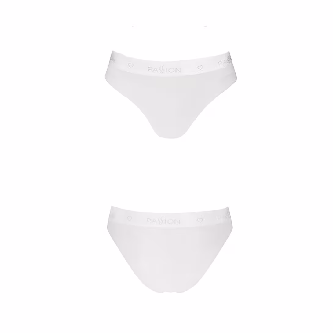 Трусики з прозорою вставкою Passion PS006 PANTIES XL, white — фото 4